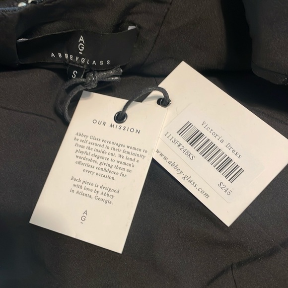 New Abbey Glass Victoria Black Textured Satin Jacquard Dress size Small - Picture 12 of 16